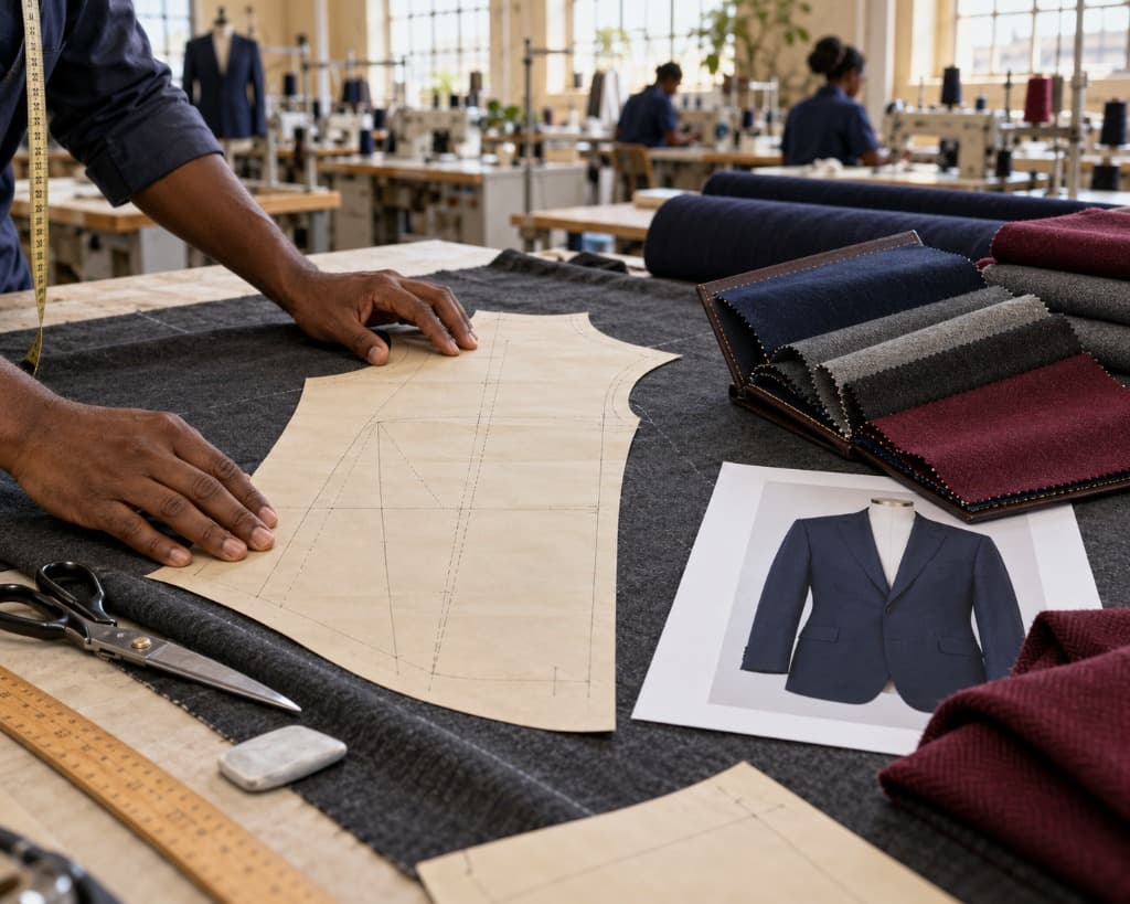 Tailoring patterns and fabric swatches for custom garments