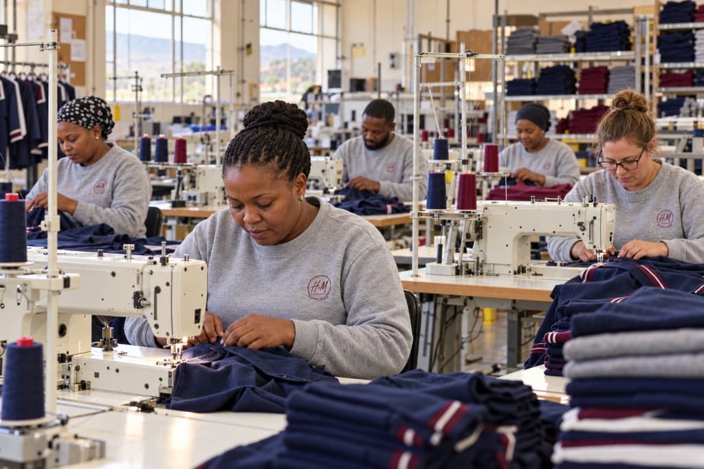 H&M manufacturing team at work on the factory floor
